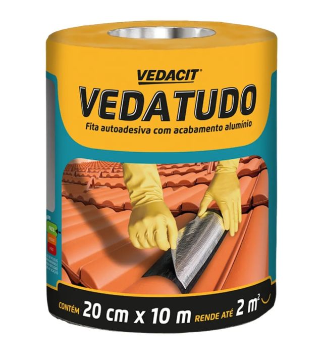 Fita Autoadesiva Multiuso Alumínio Vedatudo 20cm x 10m Vedacit 1