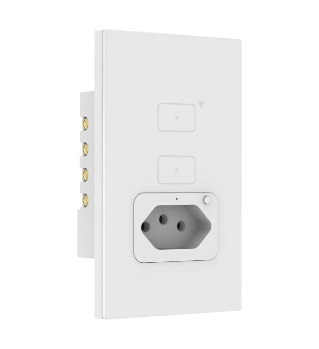 Interruptor Inteligente Wifi com 2 Botões Touch Tomada 1